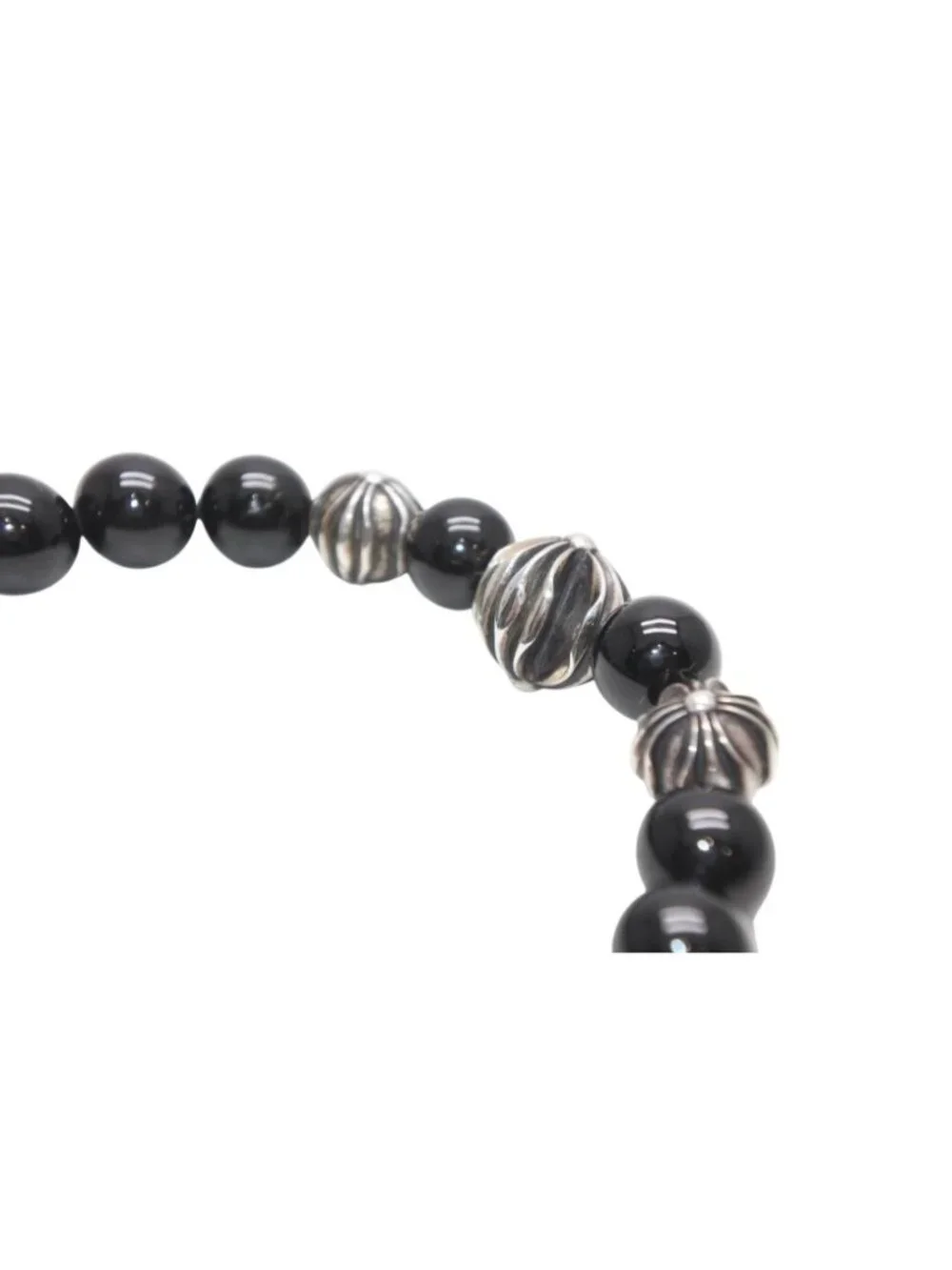 Chrome Hearts 8 Bead Bracelet Onyx 925 Sterling Silver